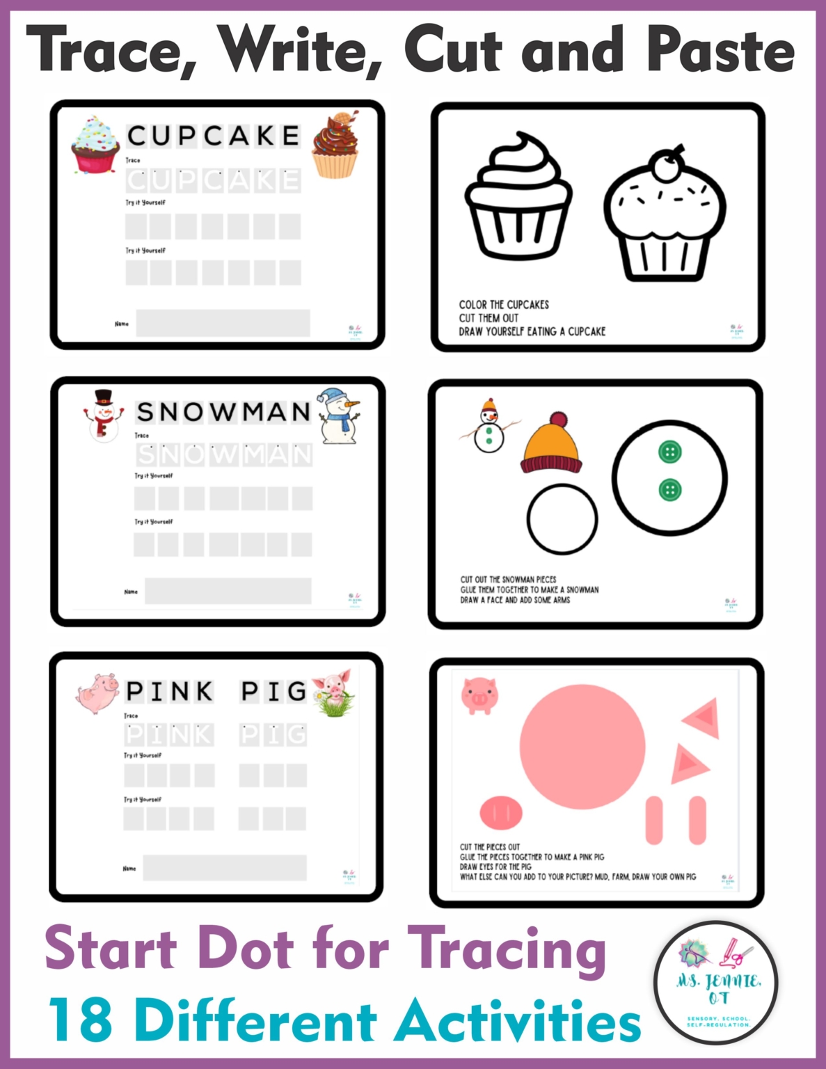 Trace, Write, Cut, and Paste - Your Therapy Source