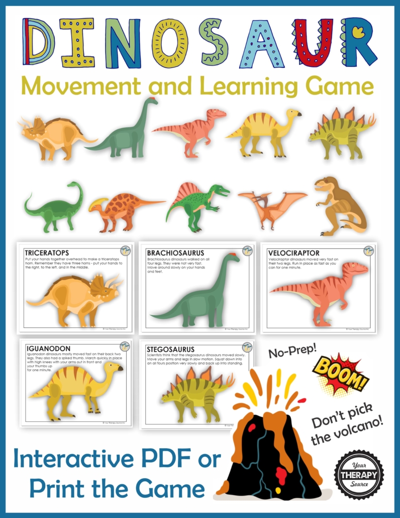 Dinosaur Movement Game - Your Therapy Source