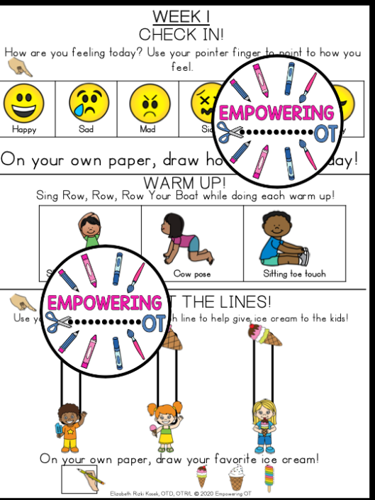 Virtual Occupational Therapy Activities - Preschool Weeks 1-6 - Your ...