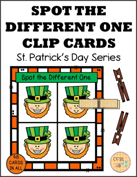 Spot the Difference St Patrick's Day Clip Cards - Your Therapy Source