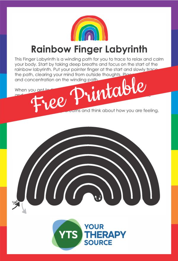 This Finger Labyrinth printable is a winding path for you to trace to relax and calm your body. You can download it for free.