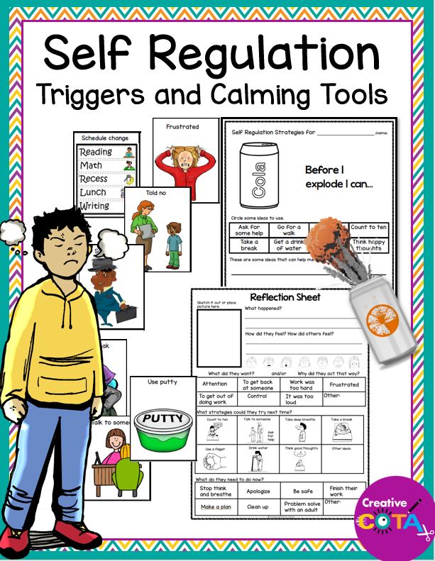 Created by a Certified Occupational Therapy Assistant, this Self Regulation Triggers and Calming Tools Resource is ready to go to help your students succeed.