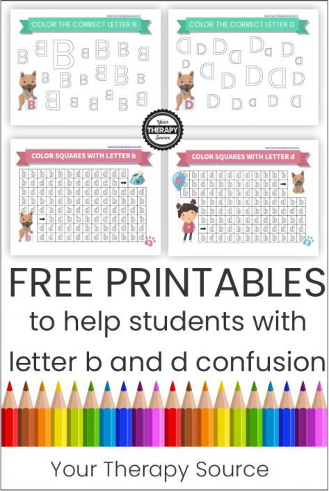 Letter b and d Confusion - Letter Reversal Freebie - Your Therapy Source