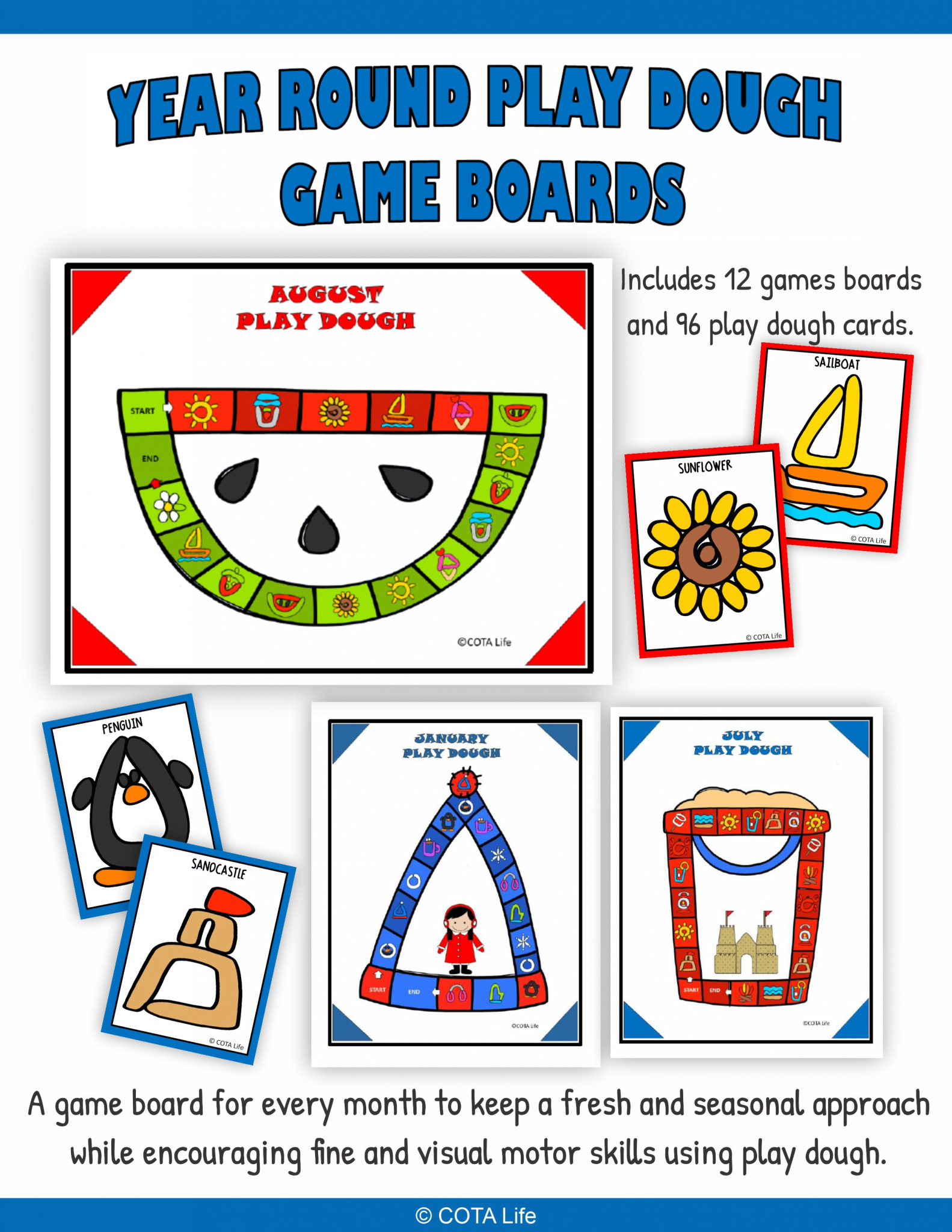 Year Round Play Dough Board Games Your Therapy Source