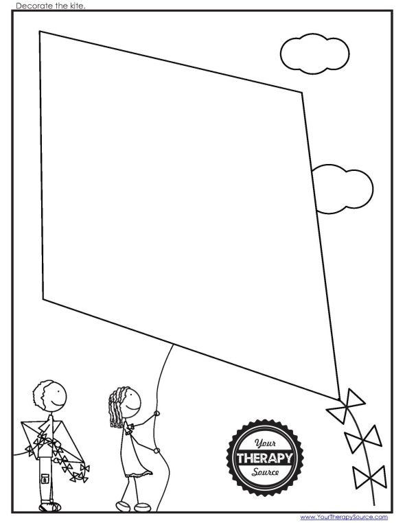 spring kites coloring sheet