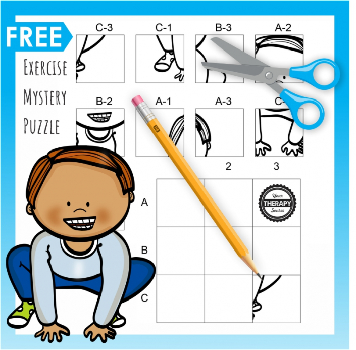 Cut and Paste Exercise Printable - FREE - Your Therapy Source