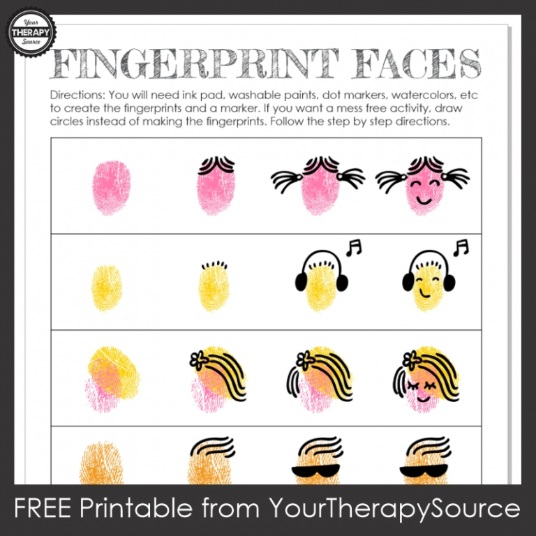 Fingerprint Art Printable - Your Therapy Source
