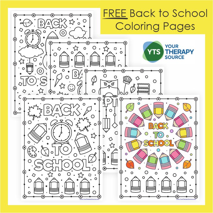 Back To School Coloring Pages Your Therapy Source