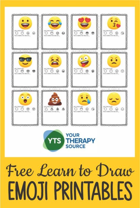 Emoji Printables - How to Draw Emoji Faces - Your Therapy Source