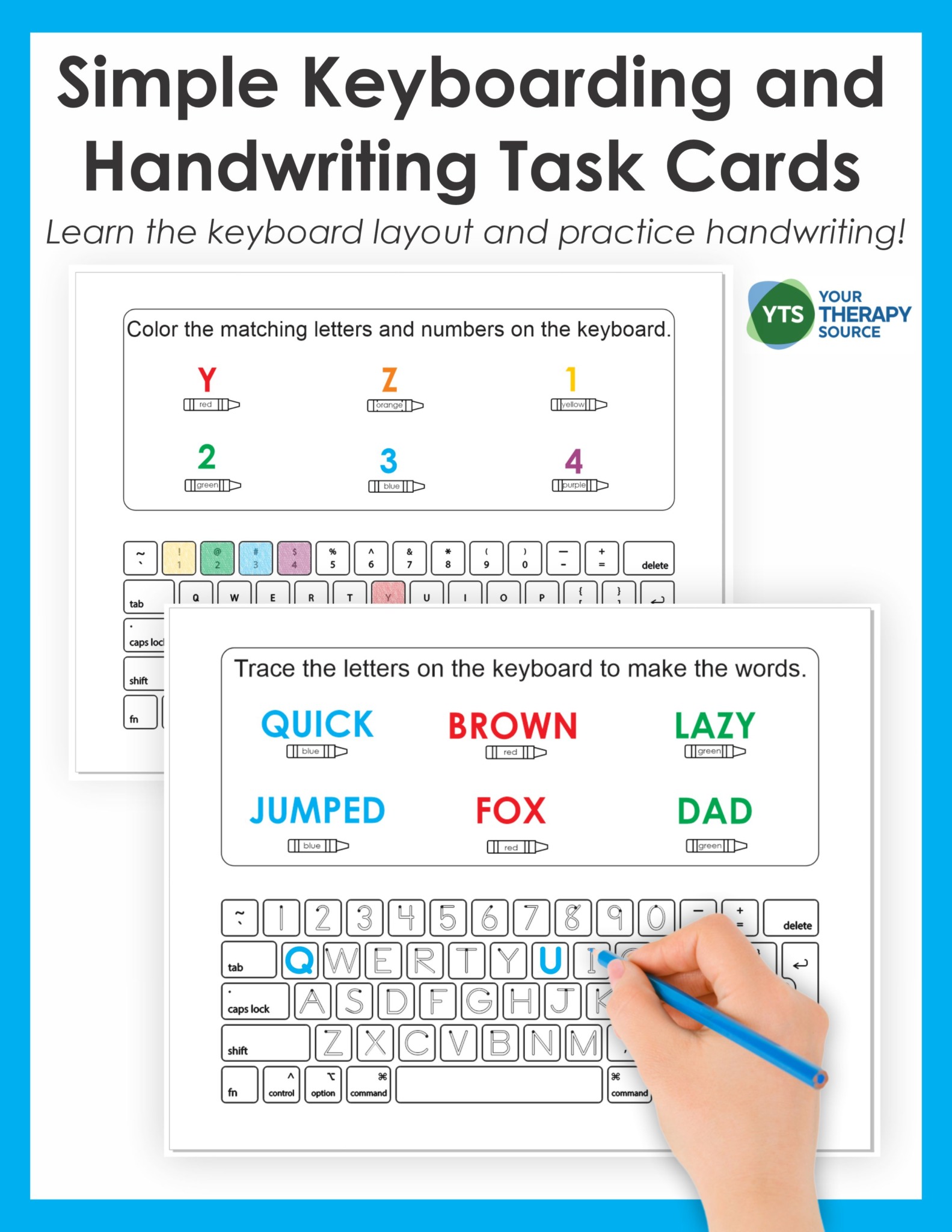 Simple Keyboarding and Handwriting Task Practice Your Therapy Source