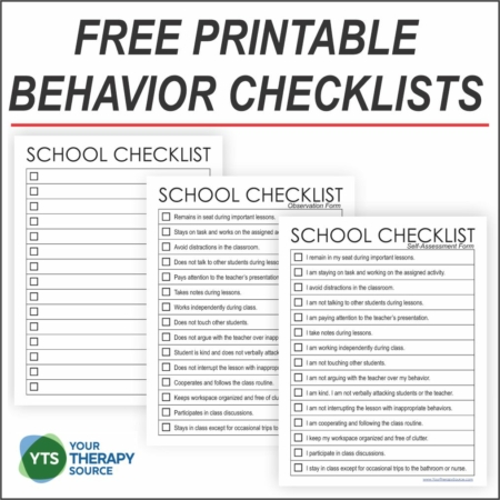 Behavior Checklist for Students - Your Therapy Source