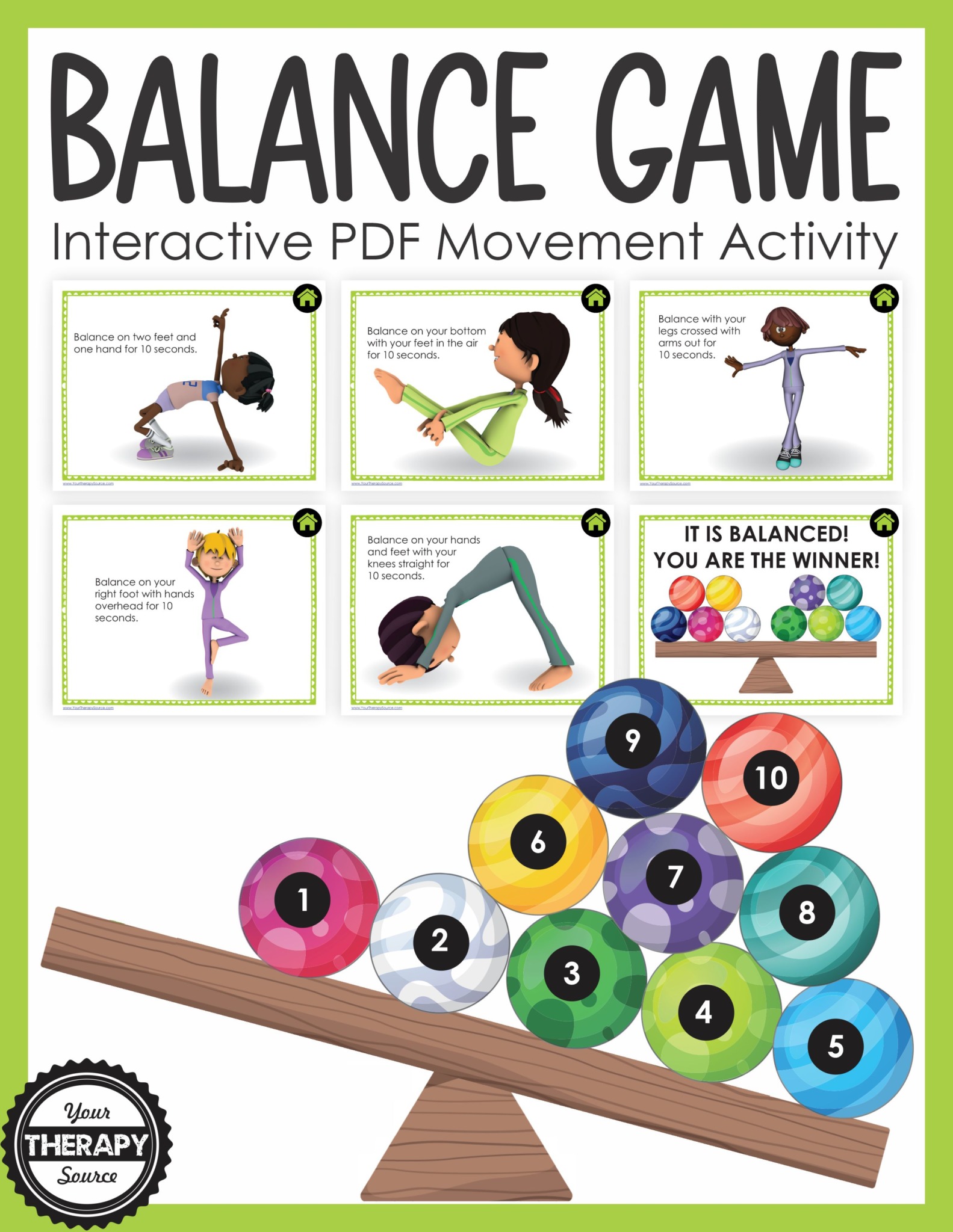 Balance Games Interactive Pdf Your Therapy Source