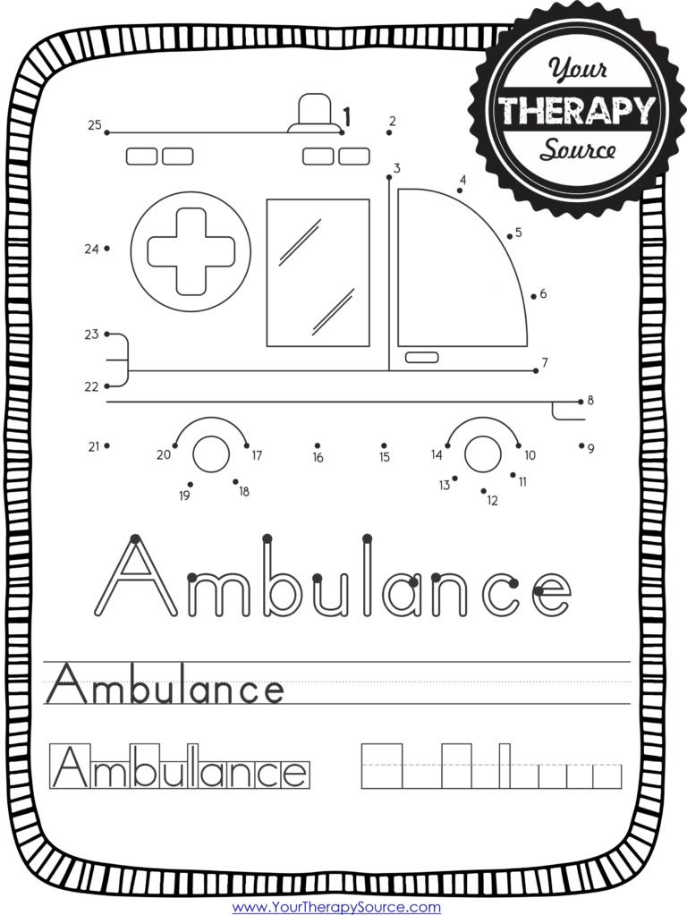 Transportation Dot to Dot Free PDF - Your Therapy Source