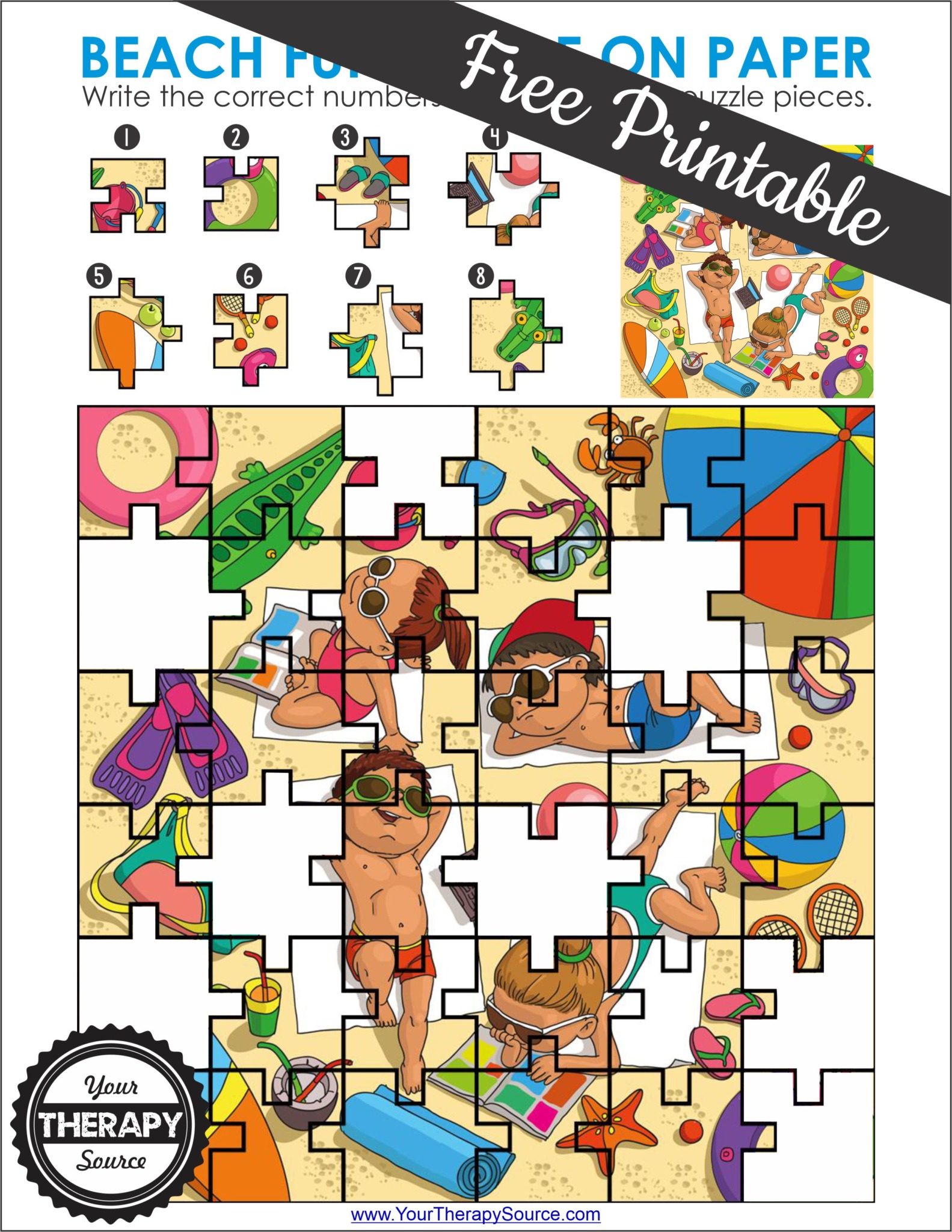 Beach Worksheets Free Printables Your Therapy Source