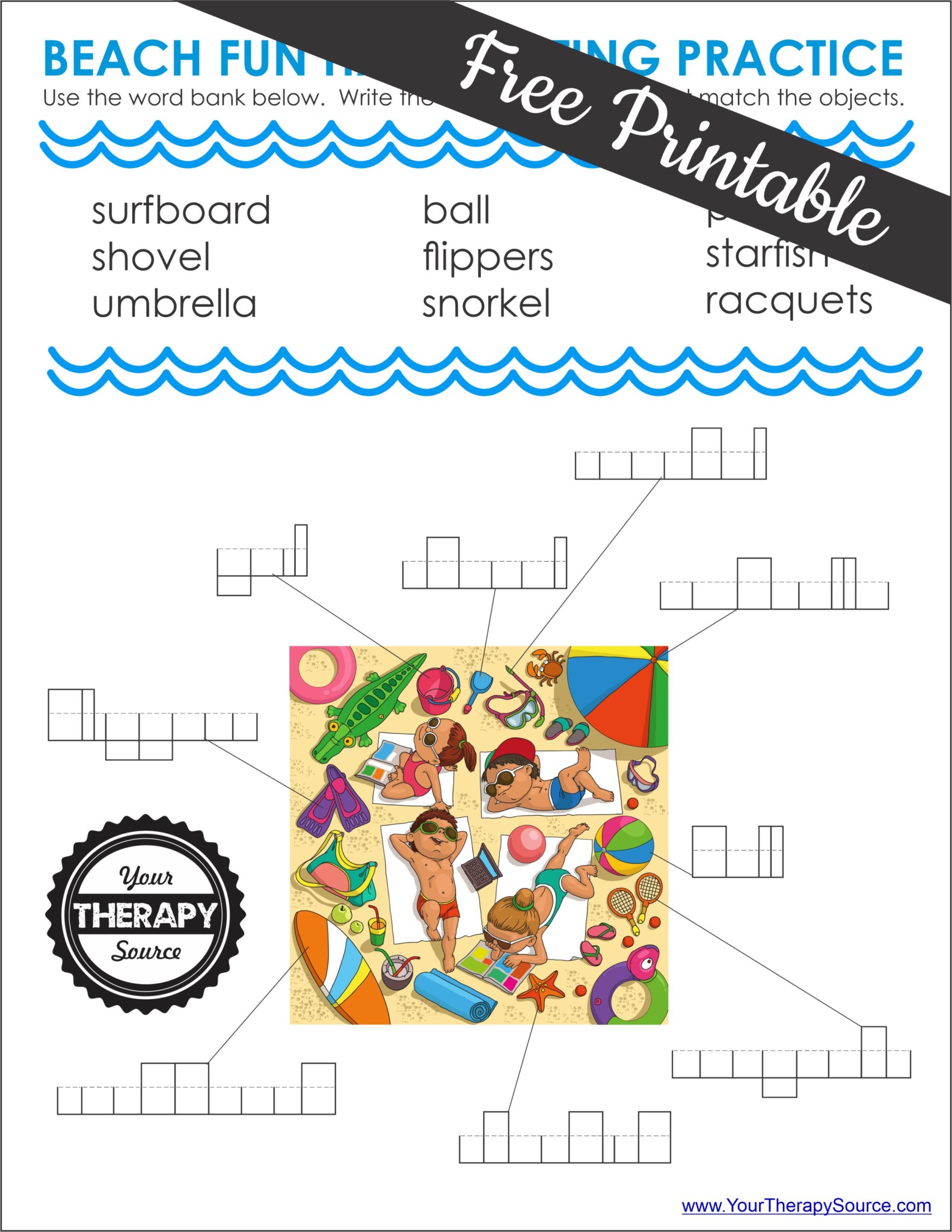 Beach Worksheets Free Printables - Your Therapy Source