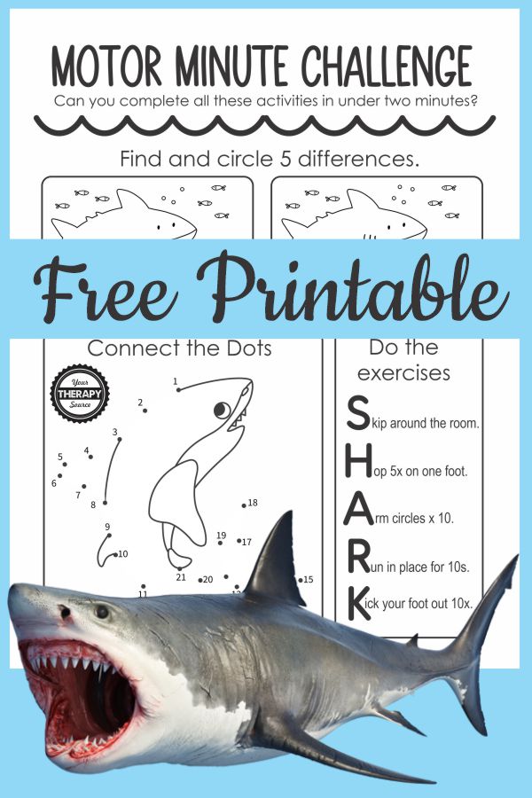 Shark Game for Kids - Free Printable - Your Therapy Source