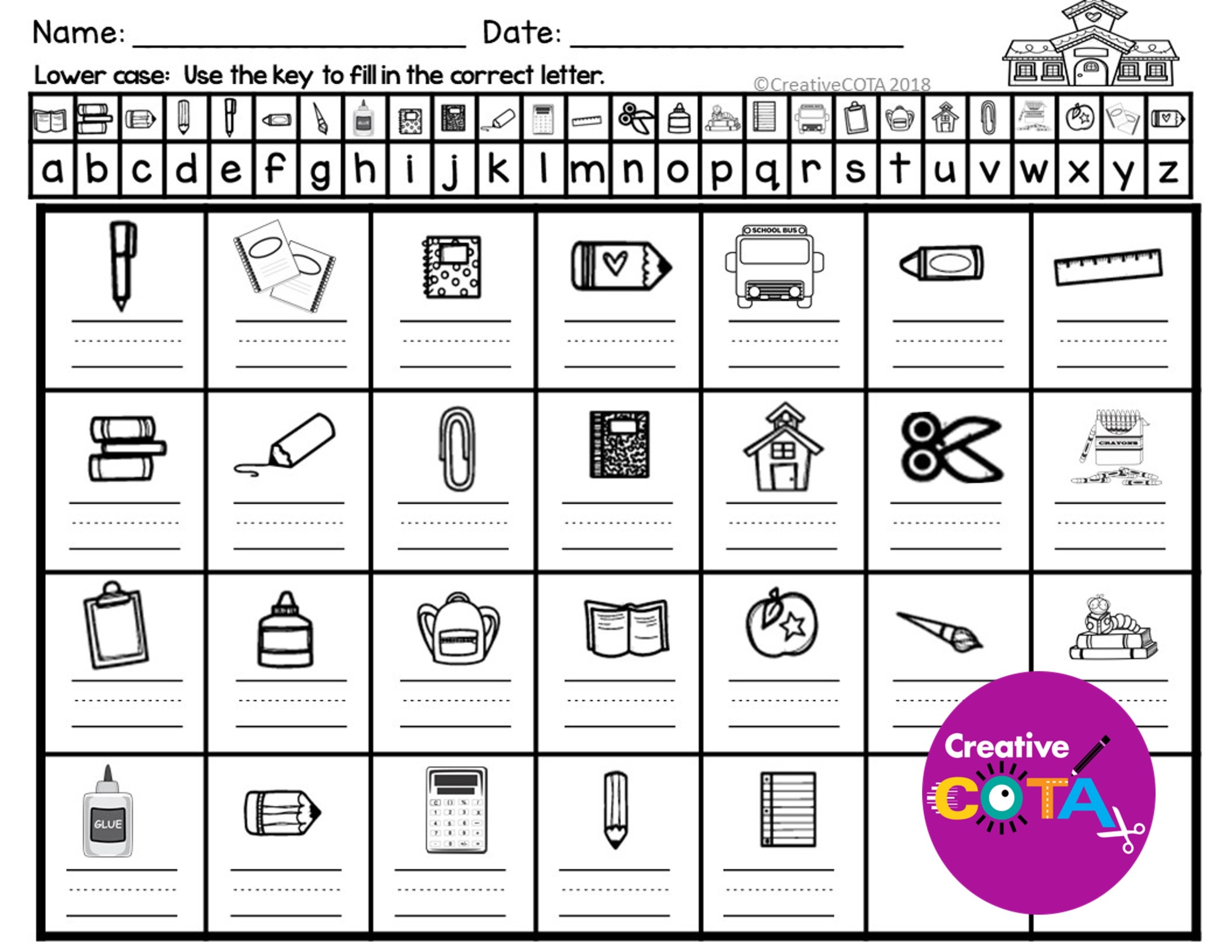 Back To School Secret Code Worksheets Your Therapy Source