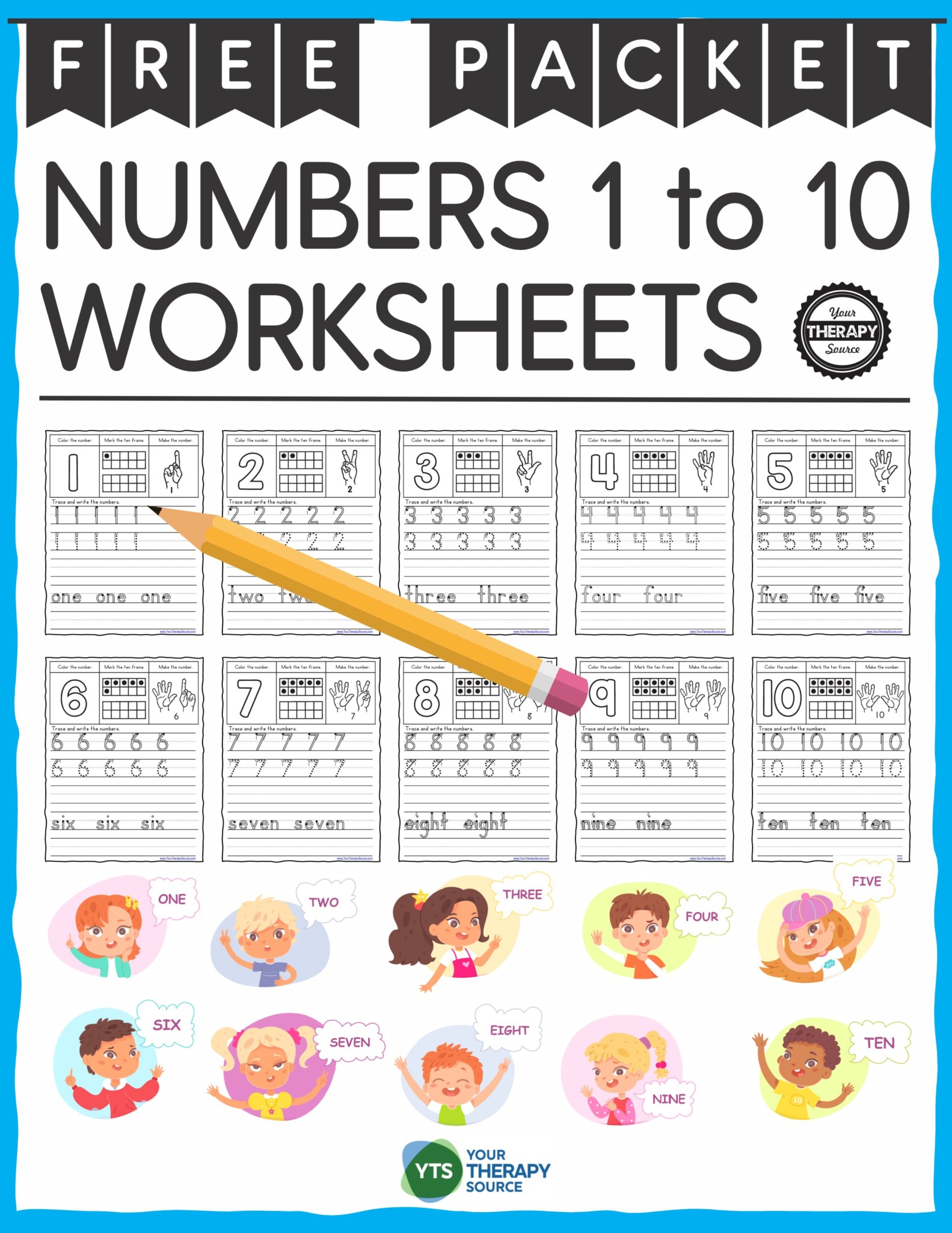Free Full Size Printable Number Tracing Worksheet
