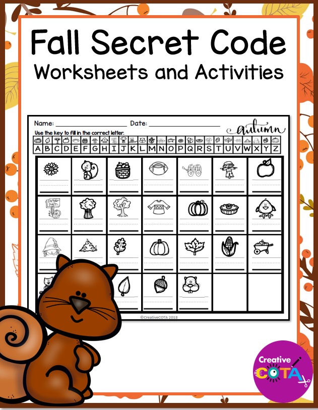 Fall Secret Code Worksheets