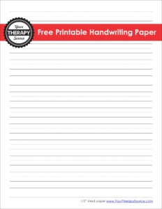 Handwriting Paper Printable - FREE - Your Therapy Source