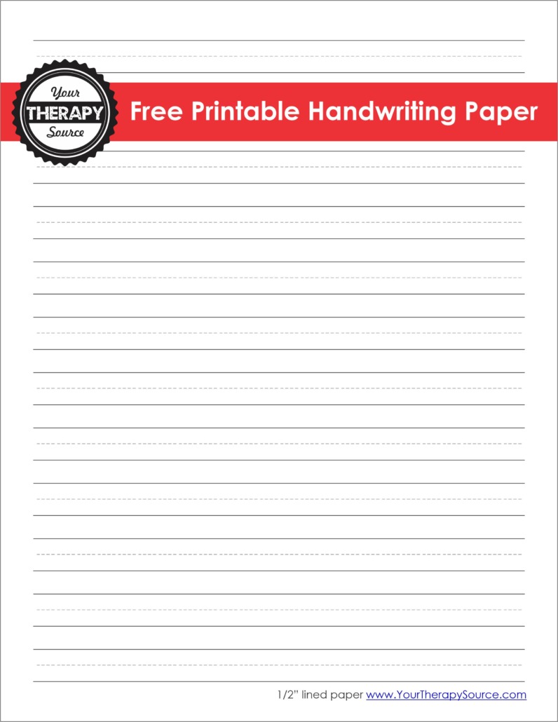 Kindergarten Lined Paper - Download Free Printable Paper Templates