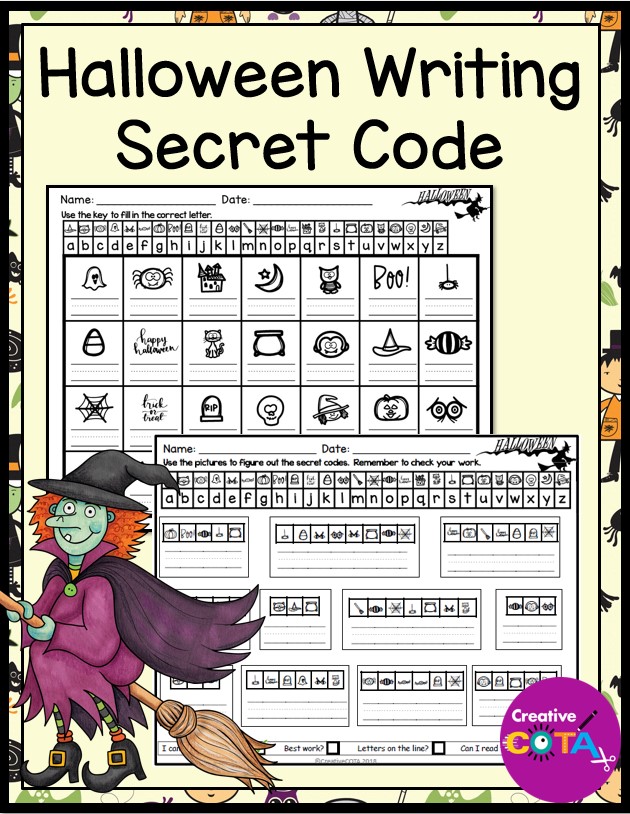 Halloween Secret Code Worksheets Your Therapy Source