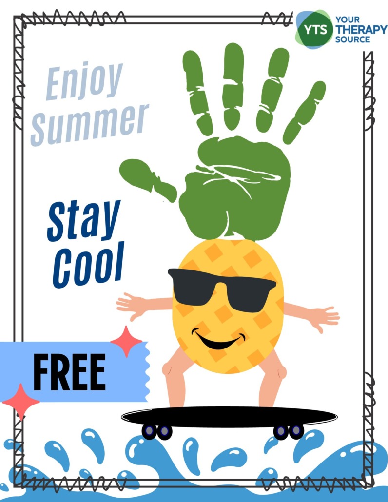 Stay Cool - pineapple - Summer fun - footprint - Handprint Art - printable