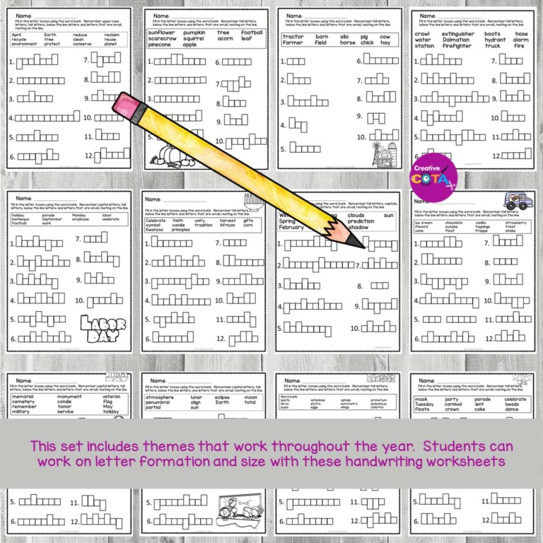 Letter Box Handwriting for the Entire Year Your Therapy Source