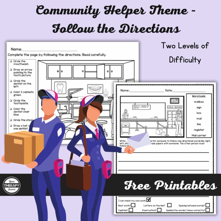 Community Workers Worksheet PDF Free Printable - Your Therapy Source