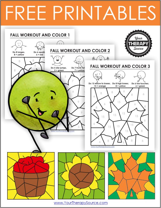 Color By Number Fall Worksheets FREE Printables - Your Therapy Source