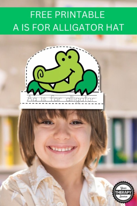 A is for Alligator Printable - Free Animal Craft - Your Therapy Source