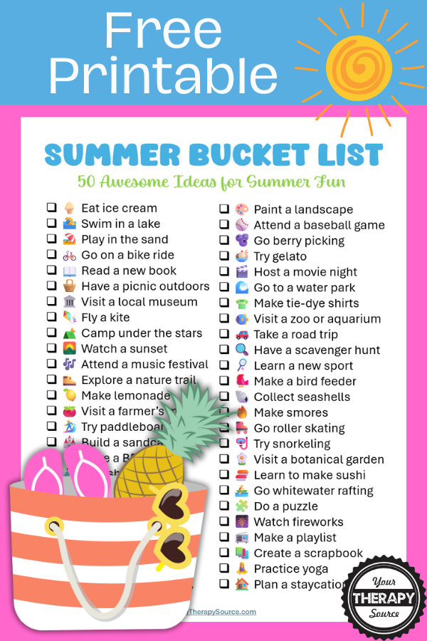 Free Printable Summer Bucket List Template Free Printable Summer Bucket List Template