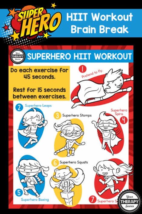 HIIT Workout for Kids - Free Printable - Your Therapy Source